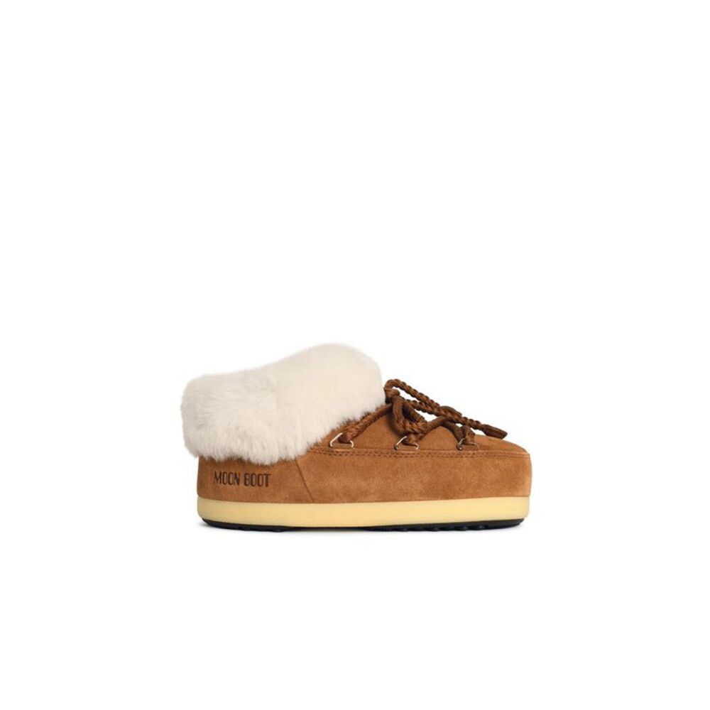 Moonboot 'Evx' Cognac Suede Slippers Women